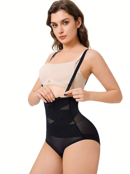 Shaper panties with soft elastic straps to prevent roll-down and provide better fit.

