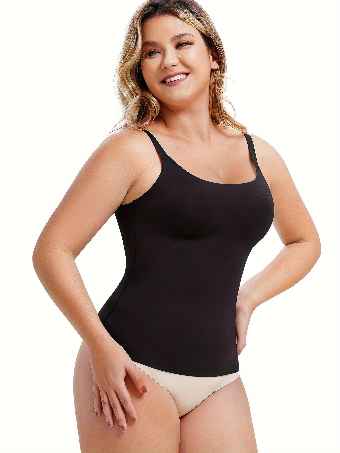 Seamless shapewear top designed as an everyday essential for layering or solo wear.

