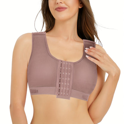 Black bra vest suitable for post-surgery recovery or daily light compression support.