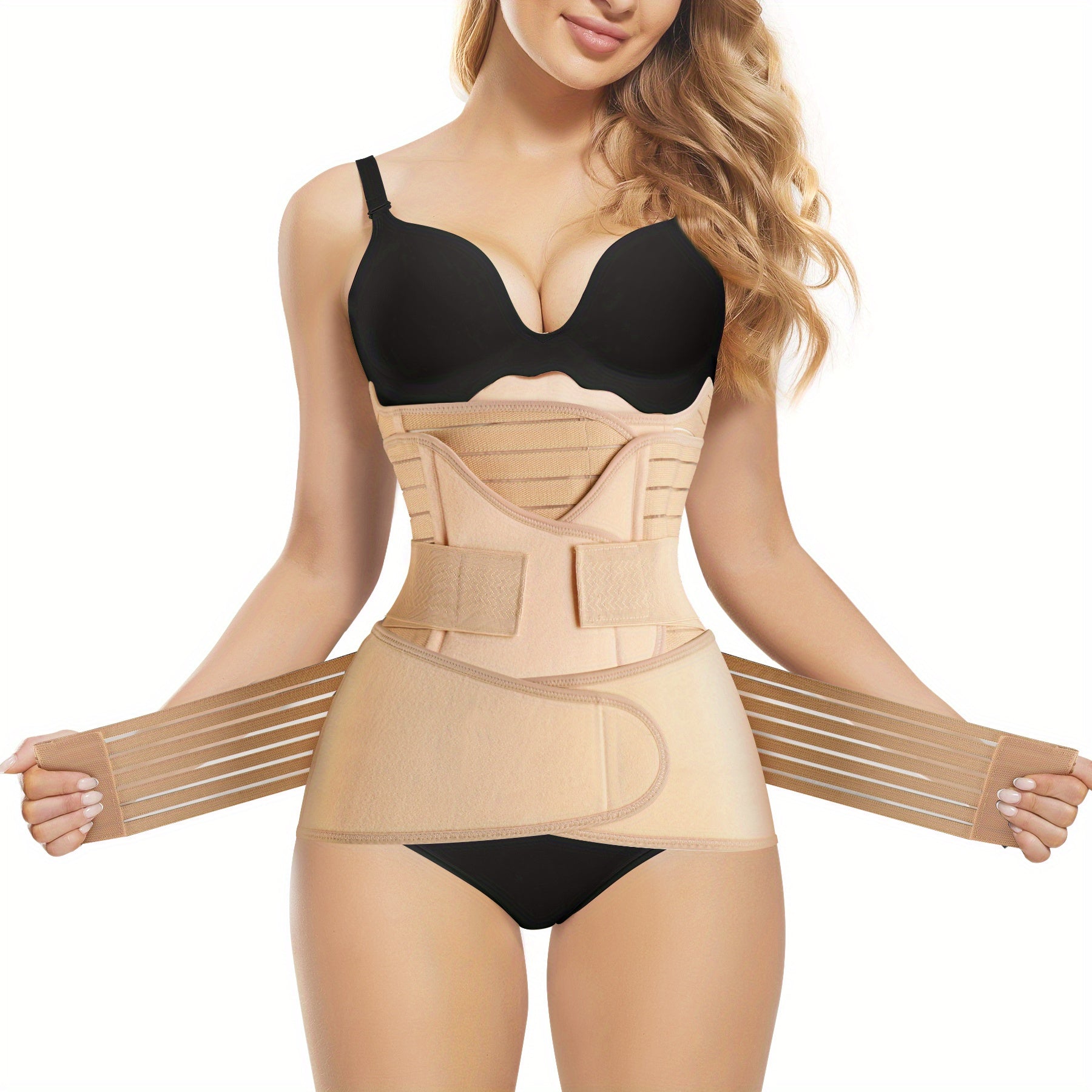 Breathable maternity wrap with lightweight material for all-day comfort after delivery.