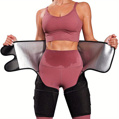 Butt-lifting workout wrap that enhances glutes while promoting sweating in thighs and tummy.