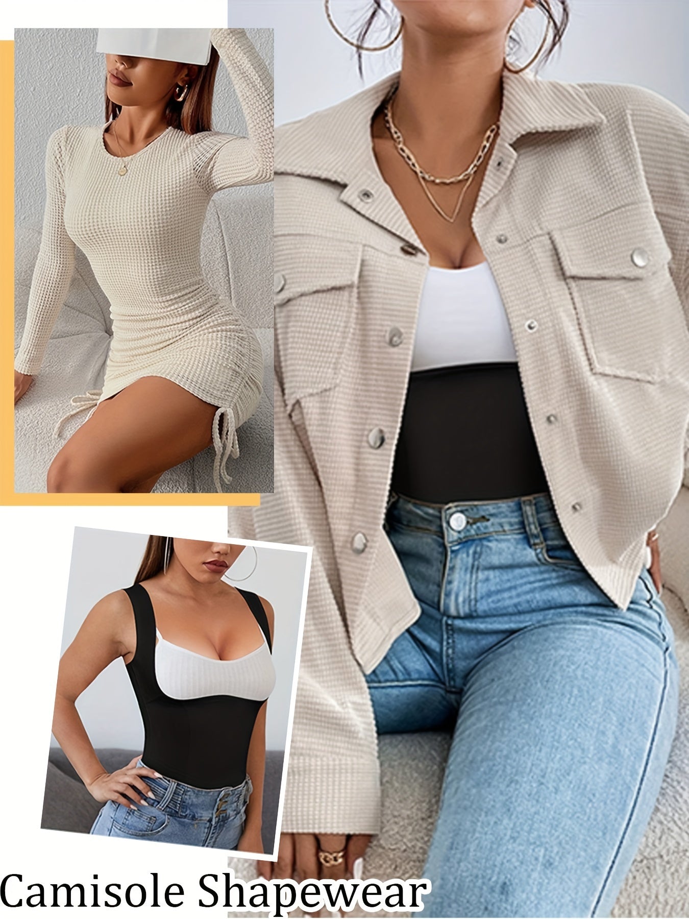 Comfortable slimming shapewear top for women with wide straps and breathable fabric.

