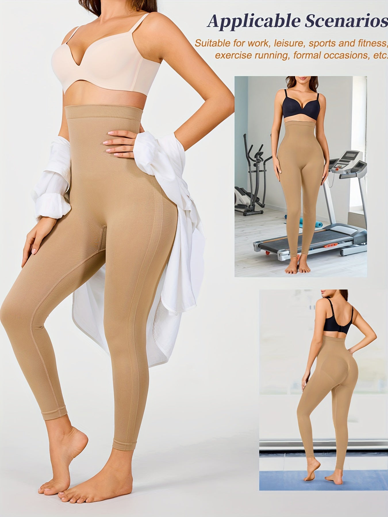 Curve-enhancing leggings featuring support waistband and breathable stretch.

