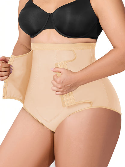 Firm control high-rise shapewear in black, designed for confident wear under tight clothing.