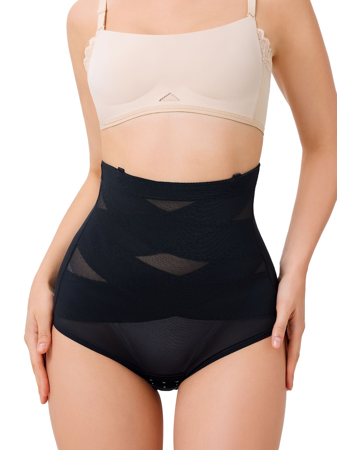 Mesh butt lifting panties with sculpting fit and invisible shaping effect.


