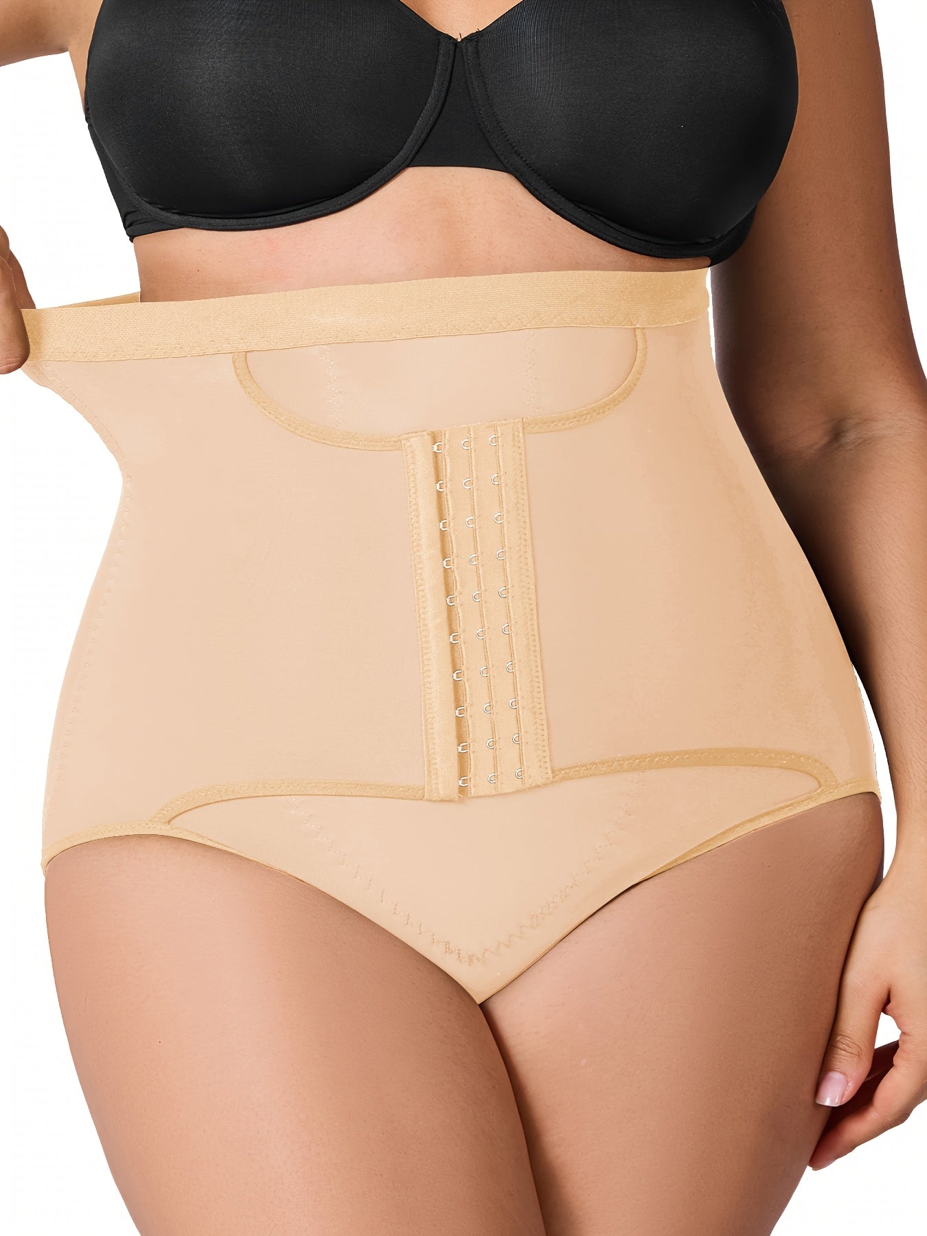 Plus size shaping underwear with sculpted back design for a smoother, lifted appearance.