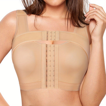 Surgical recovery bra with smooth finish and non-irritating seams, perfect for sensitive areas.