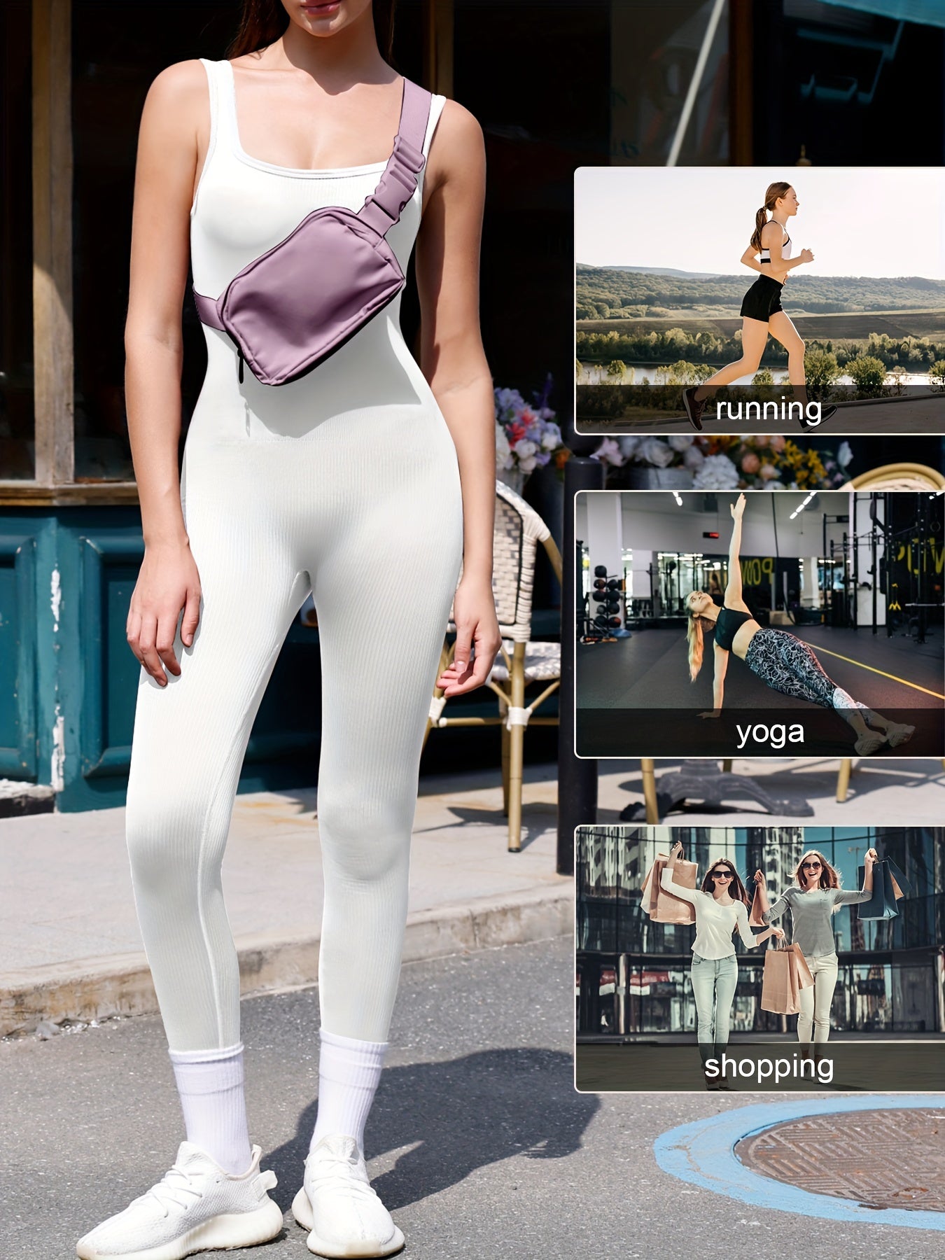 Sculpting ribbed tank jumpsuit combining fashion and function for movement and shape.

