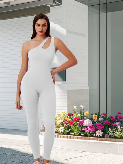 Textured ribbed activewear set in white with body-hugging fit, enhancing curves and comfort.

