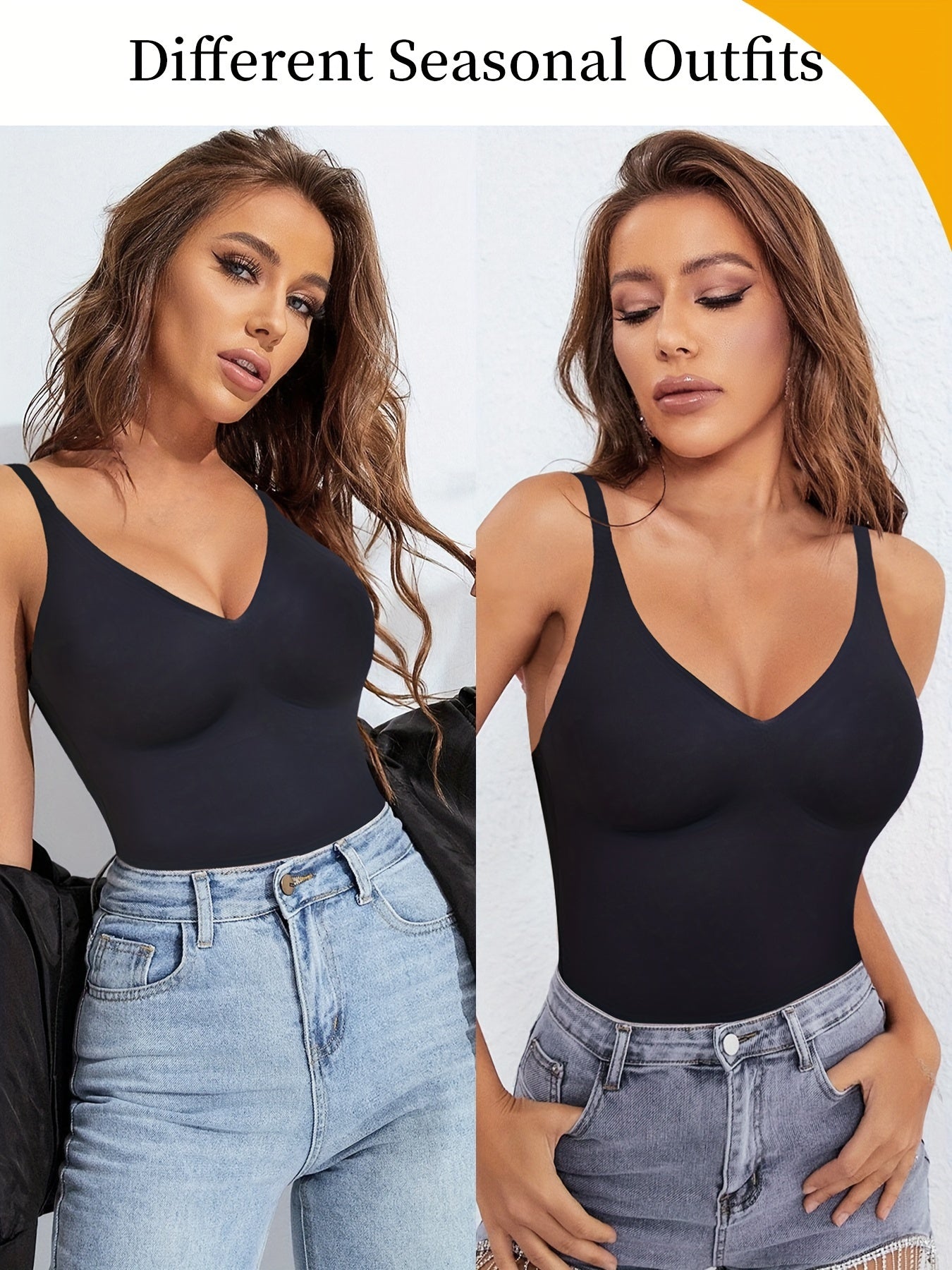 Seamless body smoother camisole with built-in light shaping for natural contour.

