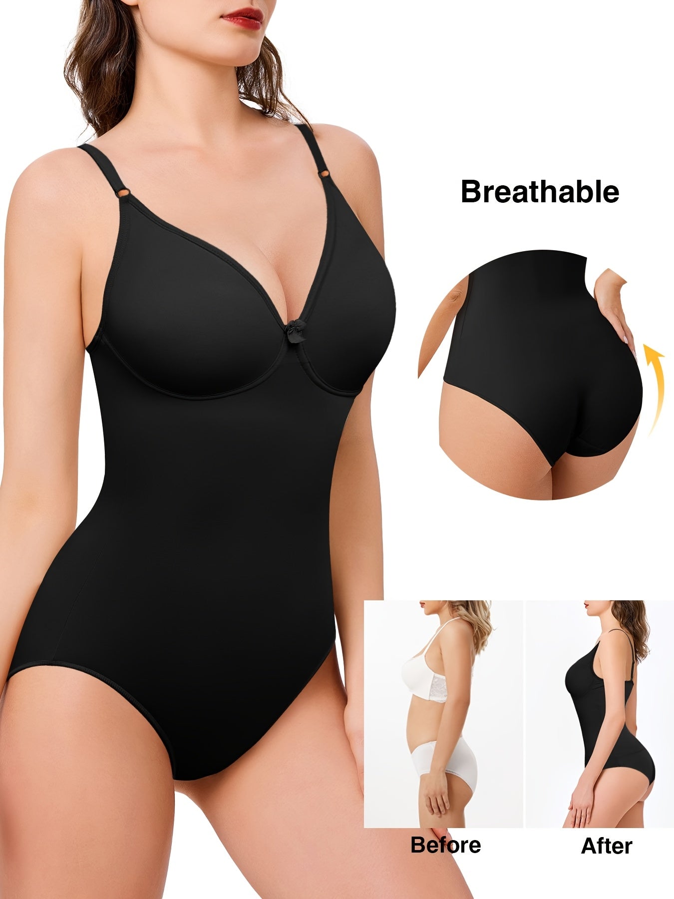 Lightweight curve-hugging bodysuit designed to shape and smooth the midsection comfortably.