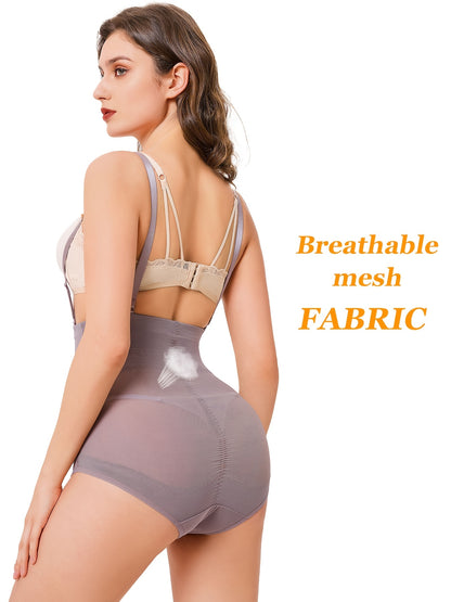 High rise shaper briefs with slimming support and flexible fit for curvy women.

