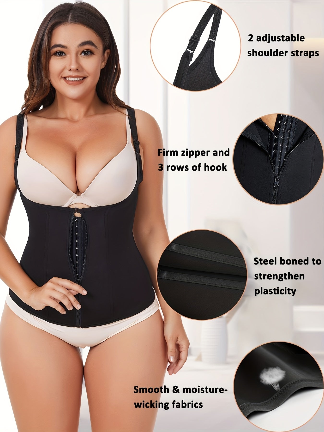 Soft compression body shaper perfect for plus size comfort, shaping without restriction.