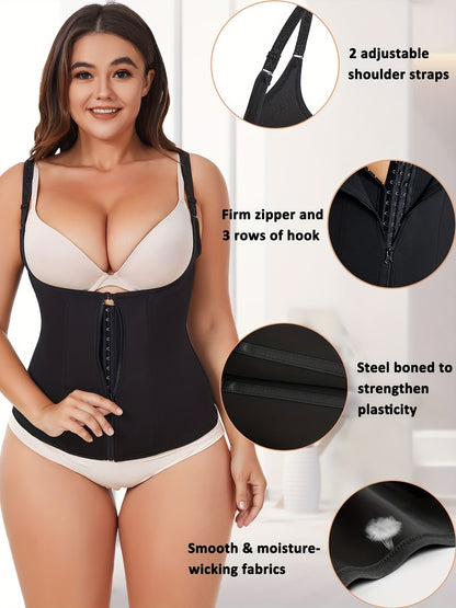 Soft compression body shaper perfect for plus size comfort, shaping without restriction.