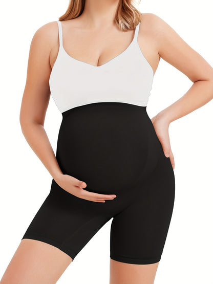 Supportive maternity shorts providing back and pelvic comfort while staying soft and breathable.