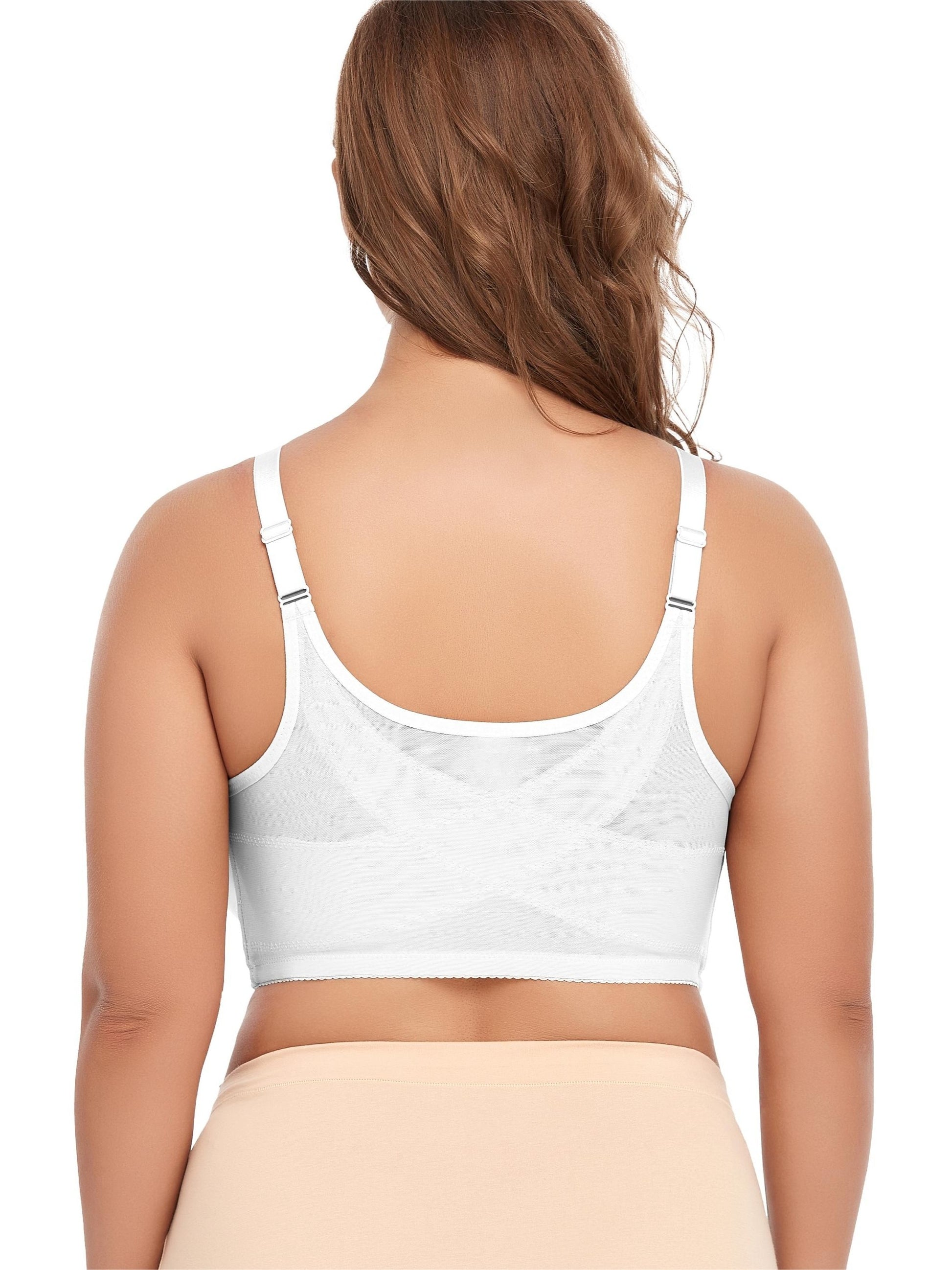 Sweatproof mesh bra designed for big busts and active plus size bodies.
