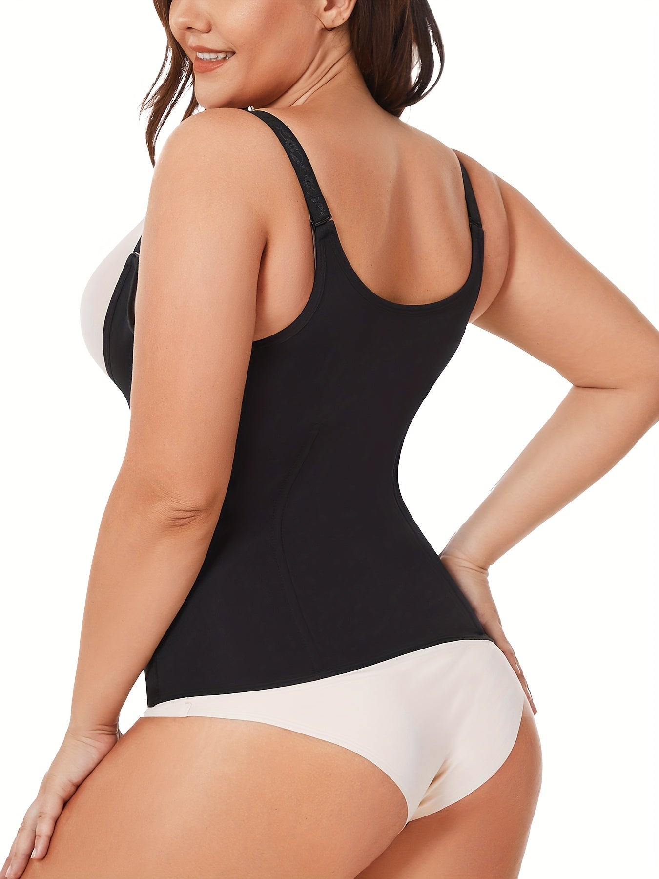 Underbust panty shapewear with wide straps, buckle design, and anti-slip structure.